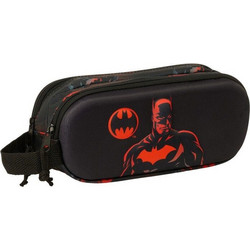 Safta Batman Κασετίνα Βαρελάκι με 2 Θήκες Μαύρη 822481512