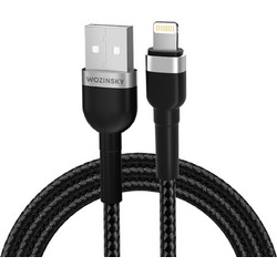 Wozinsky WNBAL1 Braided USB-A to Lightning Cable 1m Black 5907769308697