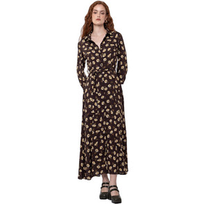 Helmi Midi Καθημερινό Φόρεμα Floral Σεμιζιέ Σοκολατί 54-05-052Δ-1 Helmi Midi Καθημερινό Φόρεμα Floral Σεμιζιέ Σοκολατί 54-05-052Δ-1