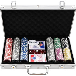 vidaXL Σετ 300 Αριθμημένες Μάρκες Poker σε Βαλίτσα με 2 Τράπουλες 80417