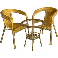 Homeplus Ballarino Σετ Τραπεζαρία Κήπου Rattan 3τμχ Μπεζ 01.02.0927