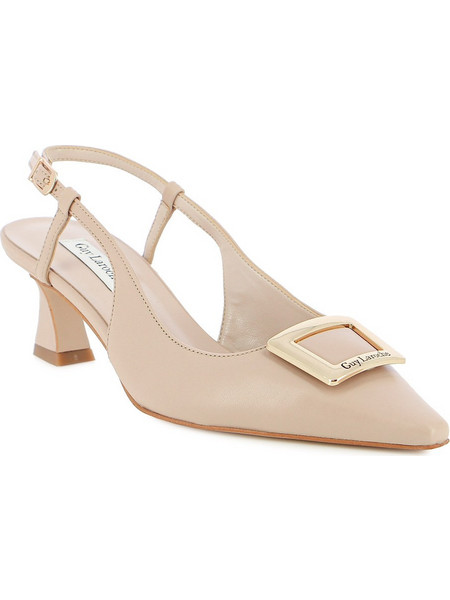 Guy Laroche Γόβες Slingback Δερμάτινες με Λεπτό Χαμηλό Τακούνι Εκρού 589-90