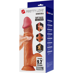 Pretty Love Emeka Ρεαλιστικό Dildo με Βεντούζα & Όρχεις 23.4cm Καφέ
