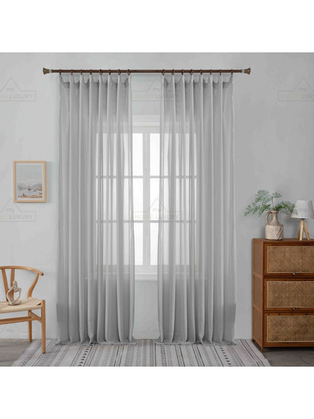 Lucktora Κουρτίνα Παραθύρου Βουάλ με Τρέσα 280x270 6030-3 Γκρι