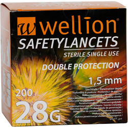 Wellion 28g 1.5mm Σκαρφιστήρες Μέτρησης Σακχάρου 200τμχ