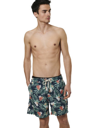 Body Action Ανδρικό Μαγιό Βερμούδα Floral Navy Μπλε 033531-04K