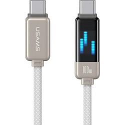 Usams US-SJ744 Braided USB-C to USB-C 100W 1.2m White SJ744USB02