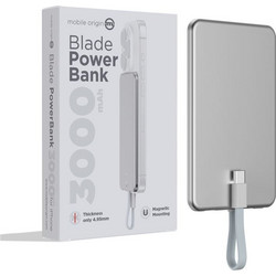 Mobile Origin Blade Wireless Magsafe Power Bank 3000mAh με Θύρα USB-C Silver