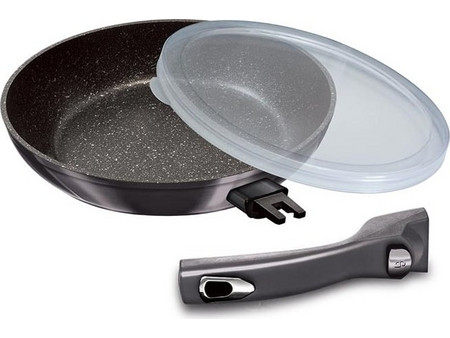 Berlinger Haus Metallic Line Carbon Pro Edition Τηγάνι Αλουμινίου Αντικολλητικό Μαρμάρινη Επίστρωση 28cm BH-6913