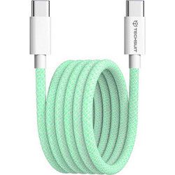 Techsuit PCB114D Braided USB-C to USB-C 60W 1m Green 5949419262874