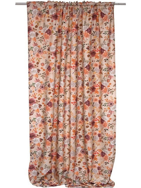 Anna Riska Κουρτίνα Παραθύρου Floral με Τρέσα 270x280 435167 Beige Multi