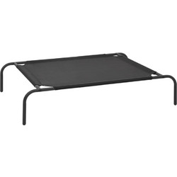 VidaXL Textilene Υπερυψωμένο Κρεβάτι Σκύλου Μαύρο 90x50cm 170661