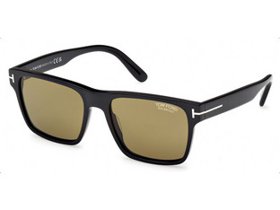 Tom Ford FT1205 01H Ανδρικά Γυαλιά Ηλίου Τετράγωνα Κοκάλινα Μαύρα με Καφέ Φακό