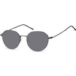 Sunoptic SS-928G53 Ανδρικά Γυαλιά Ηλίου Στρογγυλά Μεταλλικά Μαύρα με Μαύρο Φακό