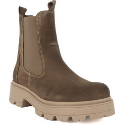 Commanchero Γυναικεία Μποτάκια Chelsea Suede Καφέ με Χοντρό Χαμηλό Τακούνι 5930-428-3896