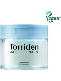 Torriden Dive-In Low Molecule Hyaluronic Ενυδατικά Μαντηλάκια Καθαρισμού Προσώπου 80τμχ