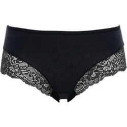 Cotonella Βαμβακερά Γυναικεία Slip με Δαντέλα Μαύρα 2Pack GD1730001-00002