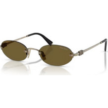 Miu Miu MUA54S 26C09Z Γυναικεία Γυαλιά Ηλίου Οβάλ Μεταλλικά Ασημί με Καφέ Φακό