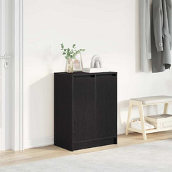 vidaXL Παπουτσοθήκη Ξύλινη Τοίχου Μαύρη M57xΠ34xY76cm 861869