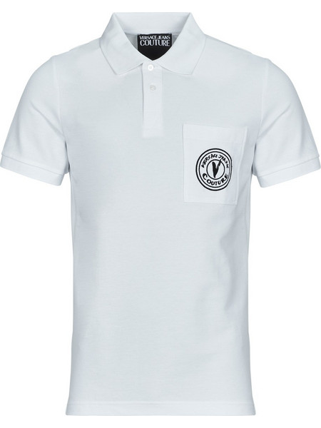Versace Ανδρική Μπλούζα Polo Κοντομάνικη Λευκή 78GAGT01-CJ01T-003