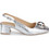 Fericelli Γόβες Slingback Δερμάτινες με Χοντρό Χαμηλό Τακούνι Ασημί ST-0051