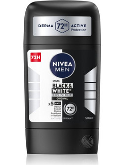 Nivea Black & White Invisible Original Ανδρικό Αποσμητικό Stick 72h 50ml