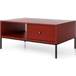LH-homefurniture Mono Τραπεζάκι Σαλονιού Μπορντό με Μεταλλική Βάση Μαύρη Μ103.5xΠ46.2xΥ68cm