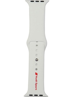 Audi Sport Red Logo Λουράκι Σιλικόνης White (Apple Watch 44 / 45 / 46 / 49mm)