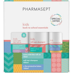 Pharmasept Back to School Kid Soft Hair Shampoo 400ml + X-Lice Protective Lotion 100ml + Extra Mild Deo Roll-On 50ml