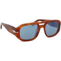 Persol PO3373S 96/56 Ανδρικά Γυαλιά Ηλίου Aviator Κοκάλινα Καφέ με Μπλε Φακό