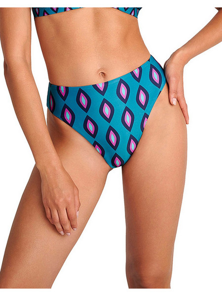 BLU4U Ψηλόμεσο Bikini Slip Πετρόλ 25365250-21