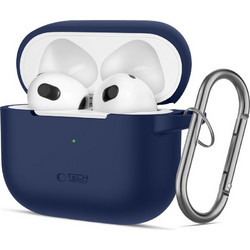 Tech-Protect Θήκη Σιλικόνης με Γάντζο για Apple AirPods 3 Navy Μπλε