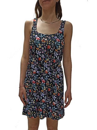 Paco & Co Mini Καλοκαιρινό Καθημερινό Φόρεμα Floral Navy Μπλε 2532519