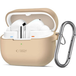 Tech-Protect Hook Θήκη Σιλικόνης με Γάντζο για Samsung Galaxy Buds 3 / 3 Pro Εκρού