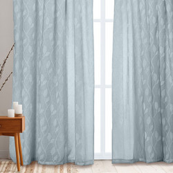 WhiteEgg Κουρτίνα Παραθύρου Floral με Τρέσα 270x280 K0189-1 Petrol