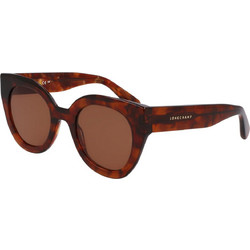 Longchamp LO750S 237 Ανδρικά Γυαλιά Ηλίου Στρογγυλά Κοκάλινα Ταρταρούγα με Καφέ Φακό
