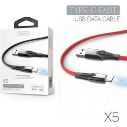 Tranyoo X5-C Braided USB-C to USB-C 1m Red FL-66090