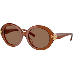 Tory Burch TB7210U-317673 Γυναικεία Γυαλιά Ηλίου Στρογγυλά Κοκάλινα Κόκκινο με Καφέ Φακό