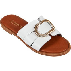 Elenross Δερμάτινα Γυναικεία Σανδάλια Λευκά GS09865W-WHI
