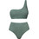 Rock Club Bikini Set με Έναν Ώμο Ψηλόμεσο Πράσινο BP-5006
