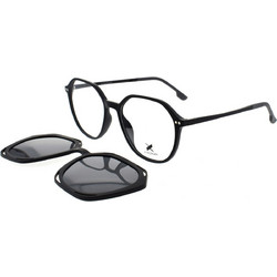 Eyecroxx 648 C1 Γυναικείος Σκελετός Γυαλιών Οράσεως με Clip-On Κοκάλινος Μαύρος
