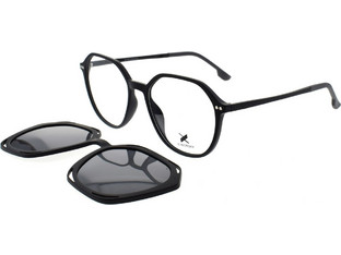 Eyecroxx 648 C1 Γυναικείος Σκελετός Γυαλιών Οράσεως με Clip-On Κοκάλινος Μαύρος