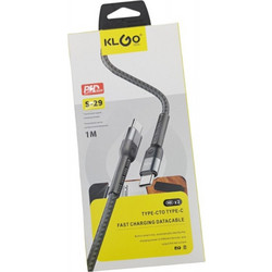 KLGO S-29 Braided USB-C to USB-C 1m Grey 6972108923717