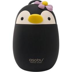 Asobu Bestie Penguin Ανοξείδωτο Παιδικό Δοχείο Φαγητού Ισοθερμικό Μαύρο 600ml