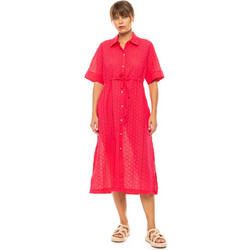Pink Label Midi Καλοκαιρινό Καθημερινό Φόρεμα Σεμιζιέ Φούξια BN-305-672980