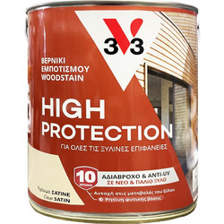 V33 High Protection Woodstain Βερνίκι Ξύλου Έτοιμο προς Χρήση Άχρωμο Satin 2.5lt