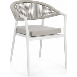 Bizzotto Millor Πολυθρόνα Κήπου Rattan Λευκή Γκρι 0666059