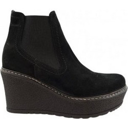 Commanchero Γυναικεία Μποτάκια Chelsea Πλατφόρμα Suede Μαύρα 5403