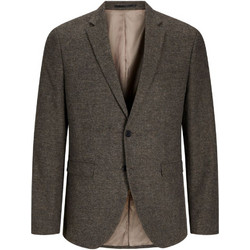 Jack & Jones Χειμερινό Ανδρικό Σακάκι Υφασμάτινο με Στενή Εφαρμογή Καφέ 12260390