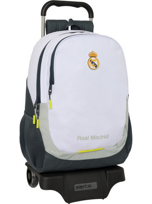 Safta Real Madrid C.F. Σχολική Τσάντα Τρόλεϊ Δημοτικού Λευκή S4312981